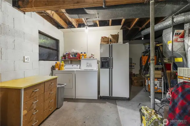 Laundry area in lower level
