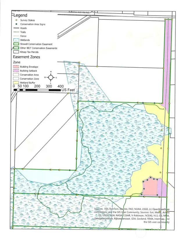 Plat showing conservation easement and building site including building set backs