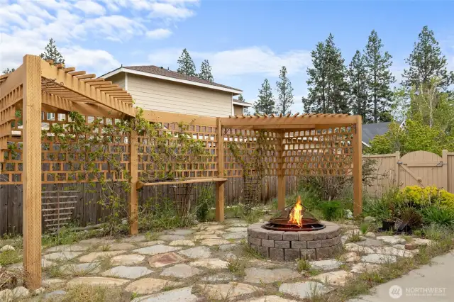 Stone patio and firepit.