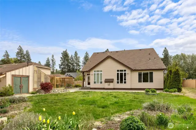 Landscaped and private backyard.
