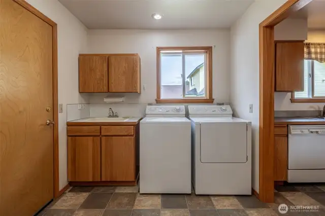 Laundry with newer washer and dryer