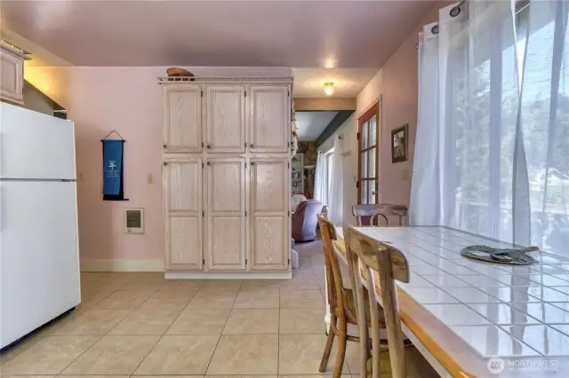 Plenty of storage in kitchen.