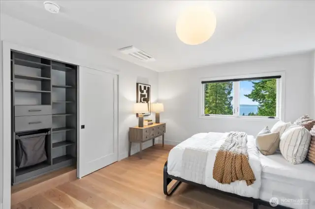 Upper level 2nd bedroom with water views