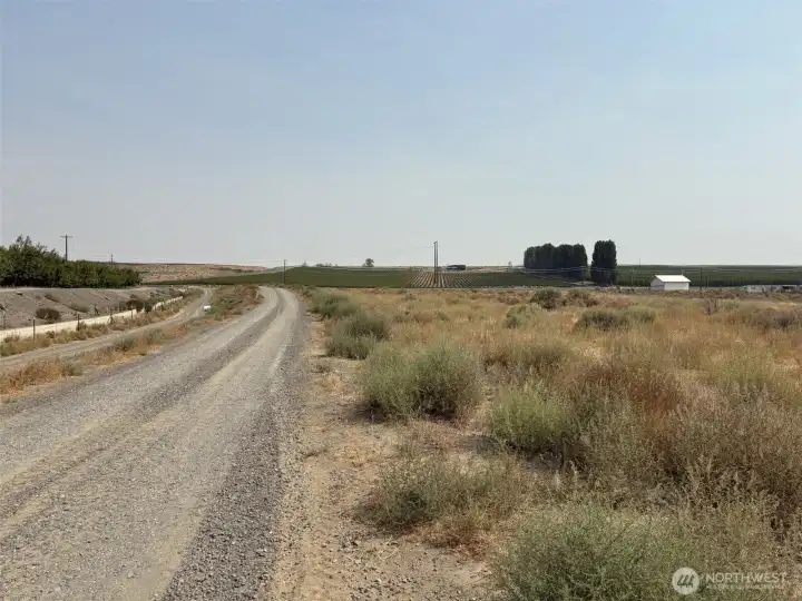 Looking west to east, with the 243 road ahead.