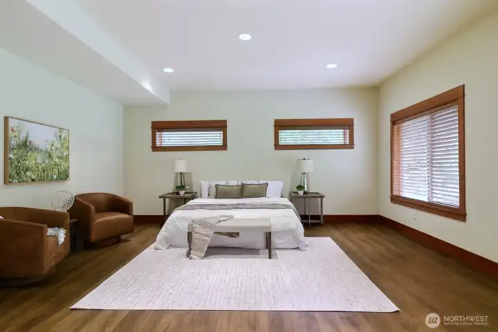 Another large bedroom on lower level with private bath