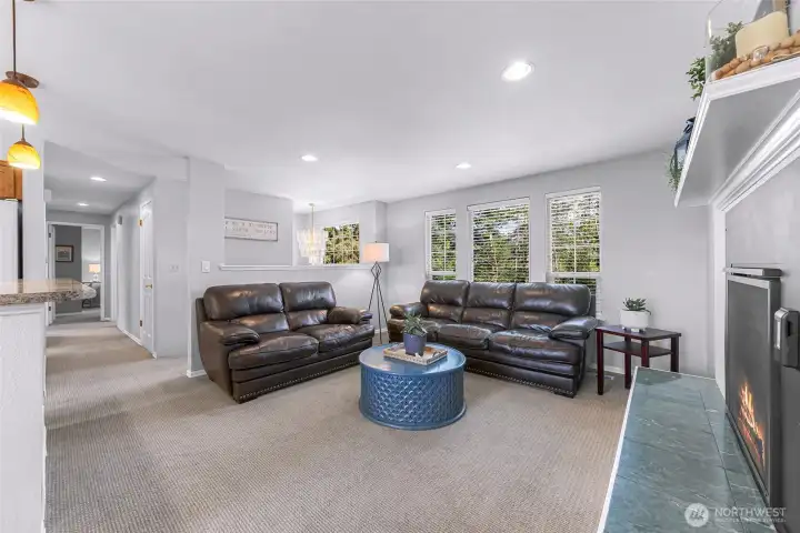 As you enter the main level of the home you are welcomed by an open floor plan for living, dining and kitchen.