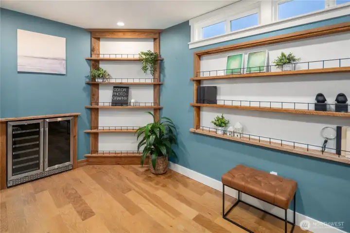 there is a beverage fridge in here too! there is a beverage fridge in here too!