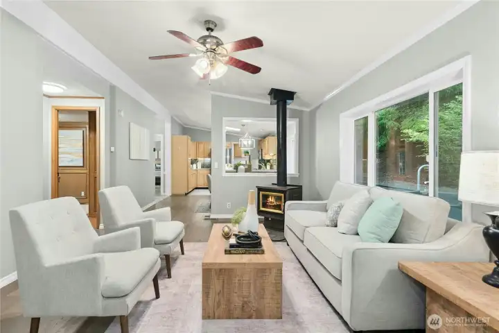 Check out the wood stove!