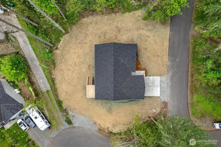 Arial straight above home.