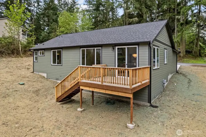 Backyard and side yard.