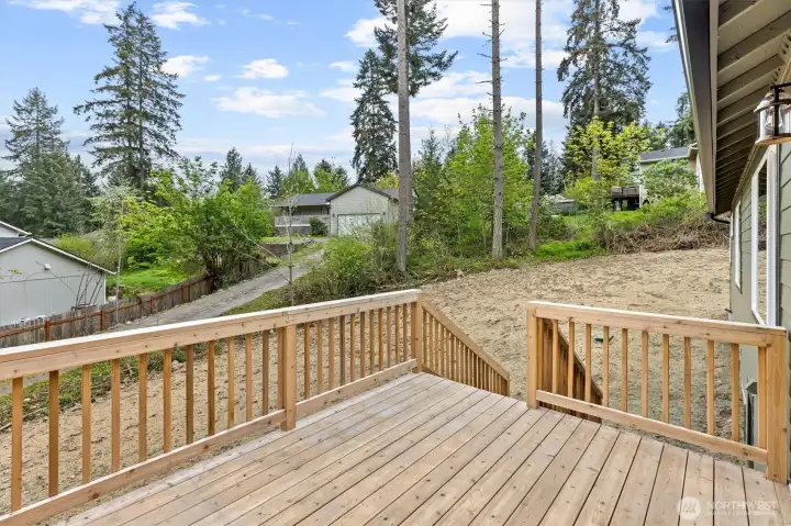 Backyard and deck.
