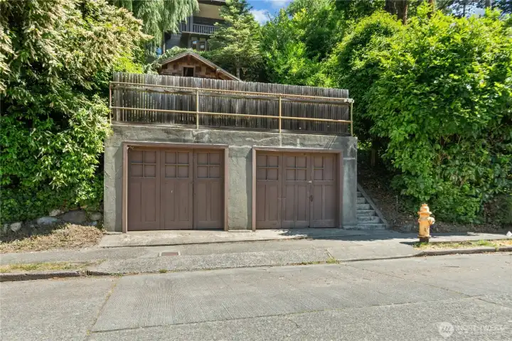 Two car garage on Blaine.