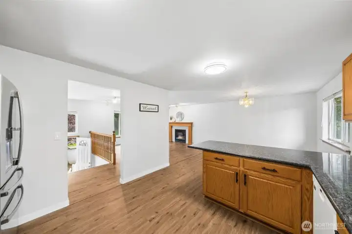 Natural light floods throughout this open space.