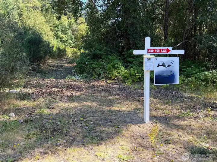 This sign is located next to the parking lot for the Hy lu Hee Hee tavern. The trail to the left will take you down to Burnham. This sign is located next to the parking lot for the Hy lu Hee Hee tavern. The trail to the left will take you down to Burnham.