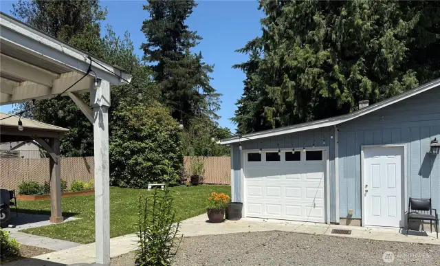 We have a covered back deck and a fantastic "Gazebo" Seller plans to leave.  it is a fantastic place to just hang out and enjoy the comfort of your back-yard