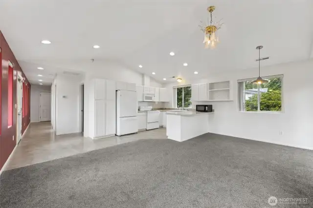 Kitchen is open to the living area