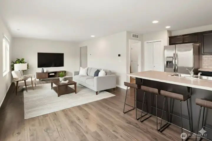 Virtually Staged photo of living area.