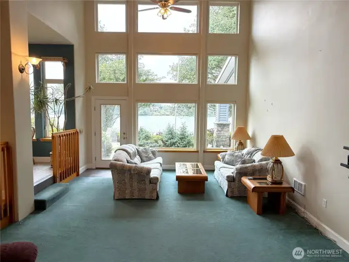 LIVING ROOM WITH LAKE VIEWS