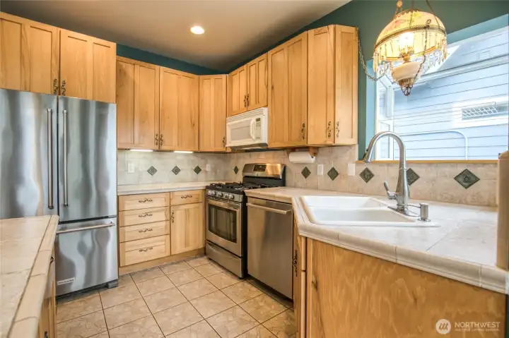 kitchen with lots of cabinets and island