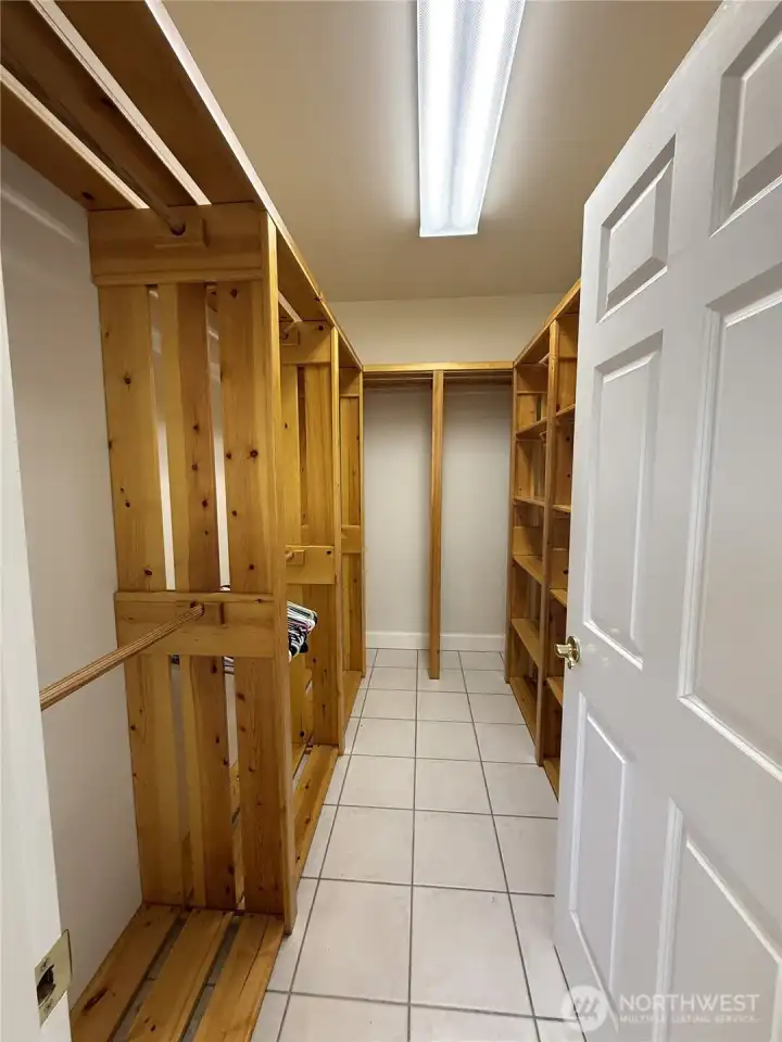 WALK IN CLOSET WITH CUSTOM SHELVES