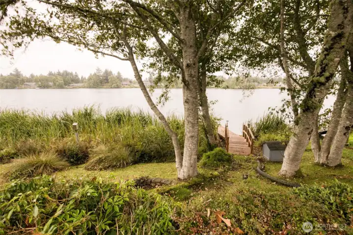 landscaped view of lake