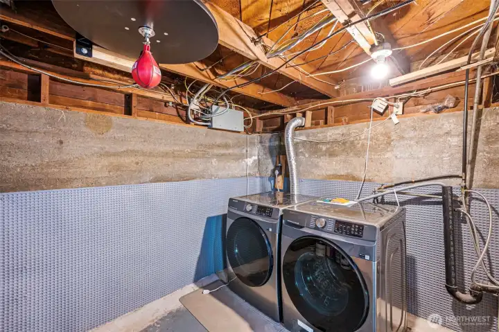 Spacious laundry area.