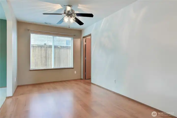 Dedicated dining space adjacent to the kitchen.