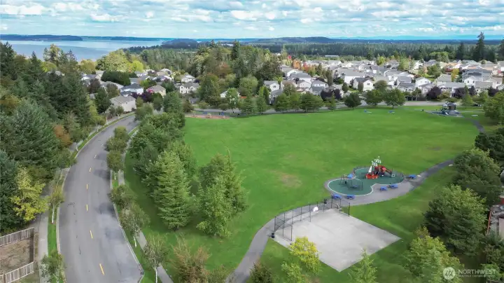 Chief Leshi Park is one block away. With a sports court, and 2 playgrounds.