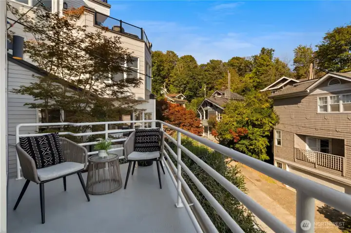 Balcony off the dining room.