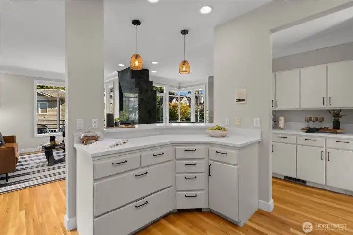 Tons of storage and countertop space.
