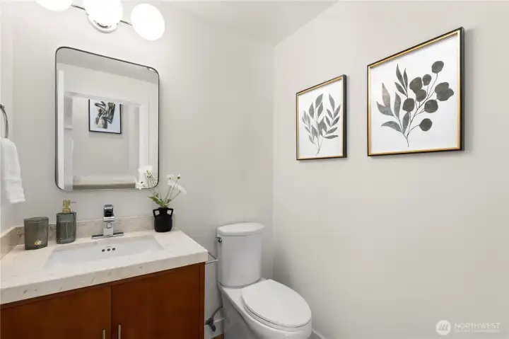 Powder room off the kitchen.