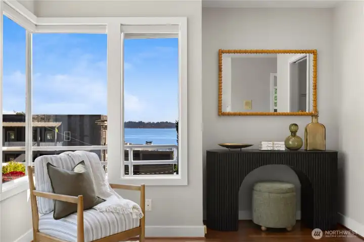 To the right is a large walk-in closet.