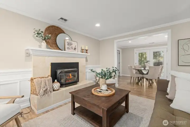 gas burning fireplace