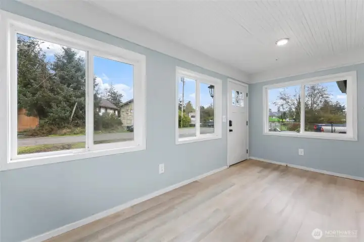 This is still the main entry room. May be a nice office, dining, hobby room or storage space.