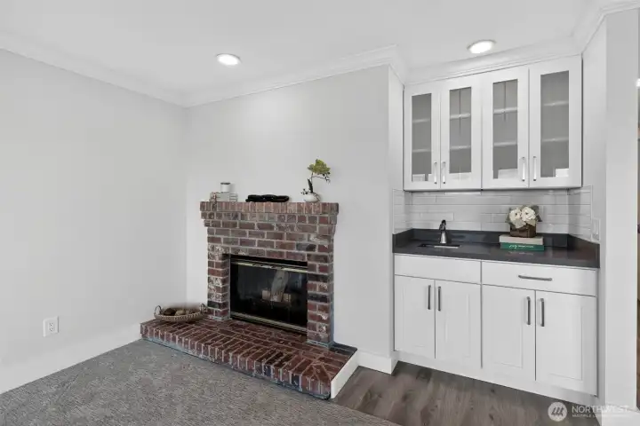 Wood burning fireplace