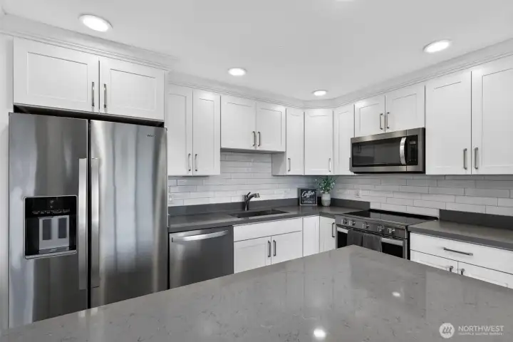 Custom Cabinets and plenty of counter space