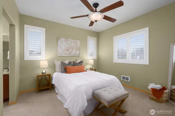 Primary bedroom fits a King Size bed