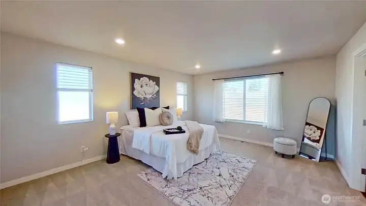 Primary bedroom. Staged.