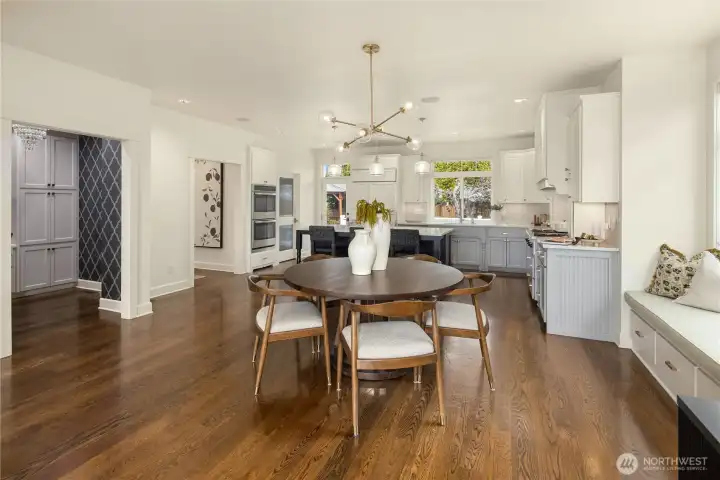 Great room view of Dining+Kitchen+office