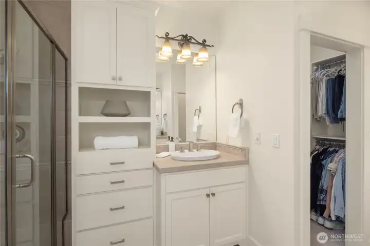 2nd vanity in primary and walk-in closet
