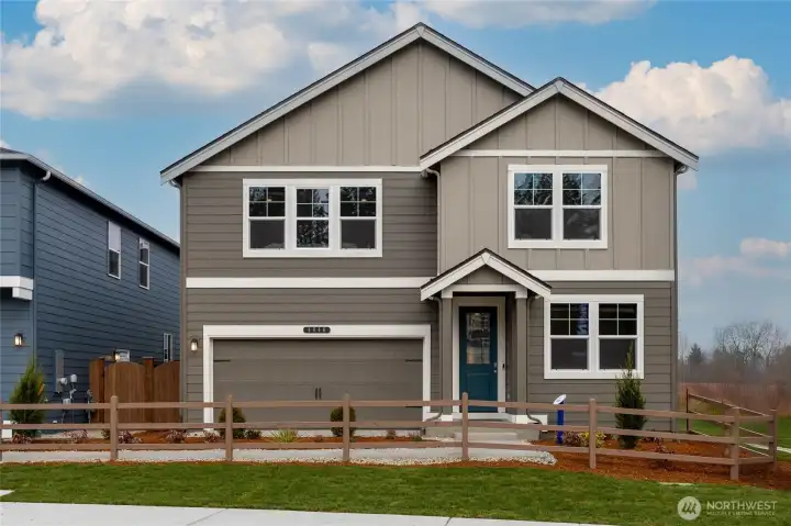 Exterior front view of the home showcasing the curb appeal, landscaping, and architectural style. For illustration purposes and some variation may apply.