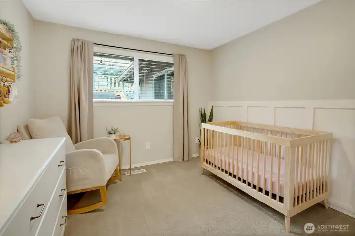 Elegant yet simple millwork, plush carpets and a view of the tranquil backyard!