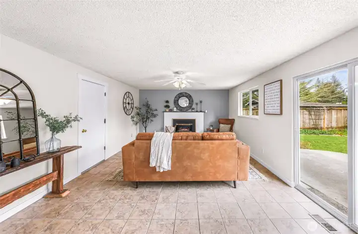 Access door leads to 2 car garage