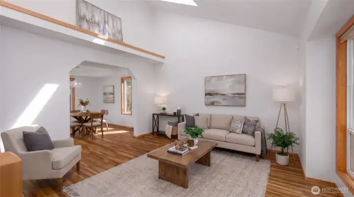 Living room virtually staged