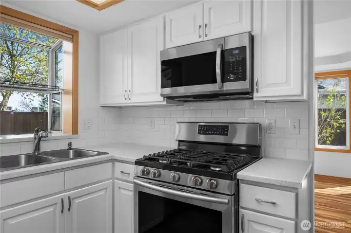 Kitchen with gas stove