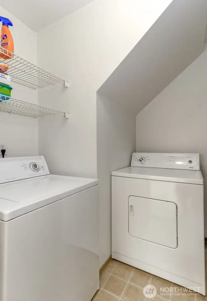 Utility Room with W/D, Water Heater and Gas Furnace