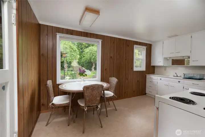 Kitchen with large eat in area