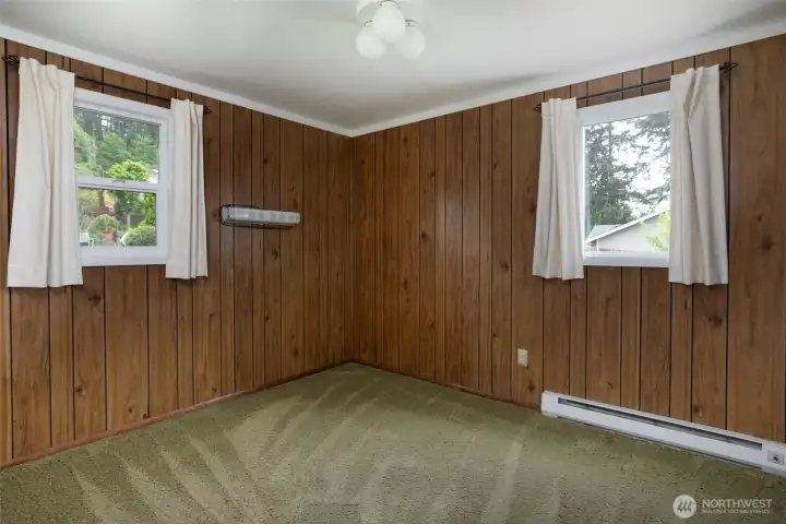 Bedroom 2 overlooks the back yard