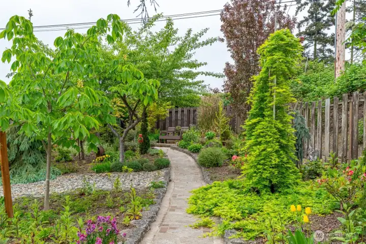 Leafy seating areas await