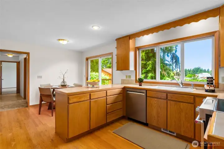Enjoy the view while working in the kitchen.